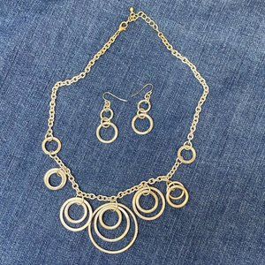 Silver Circles Necklace / Earring Set
